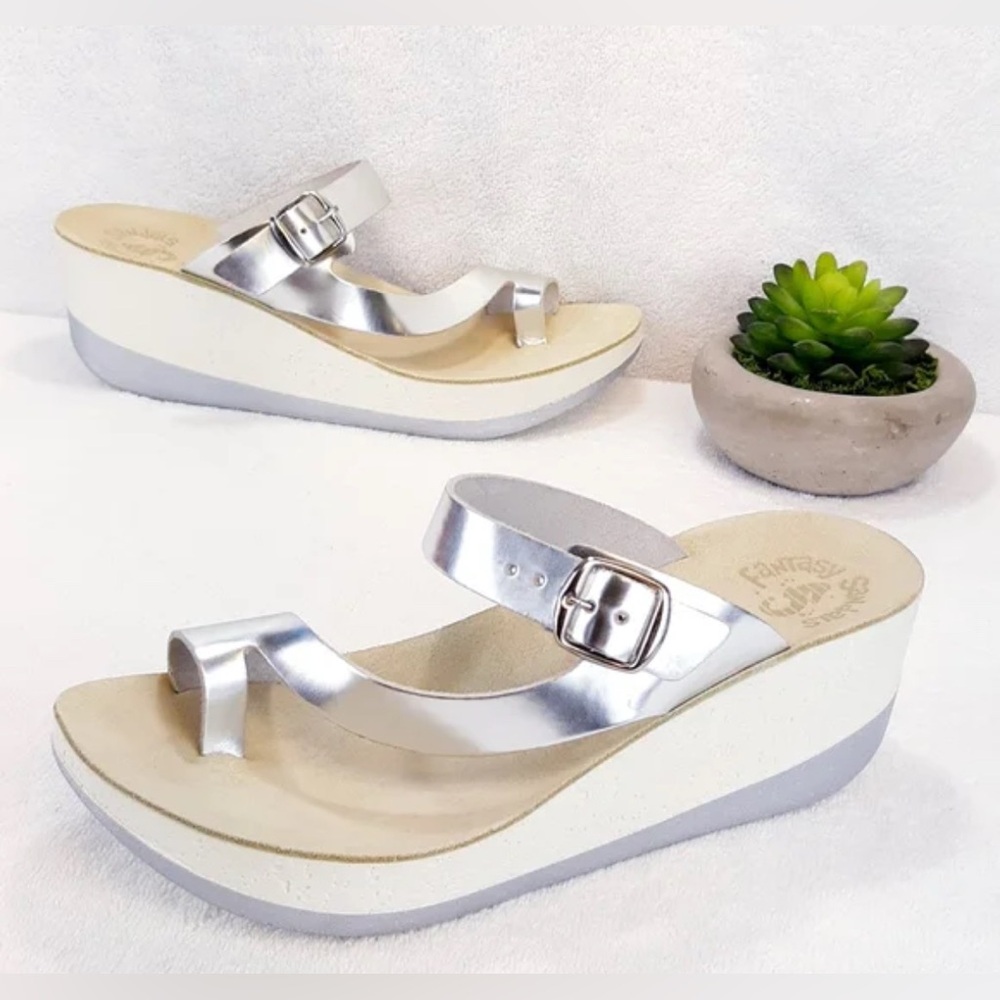 FANTASY SANDALS FELISA WEDGE LEATHER SANDALS size 40